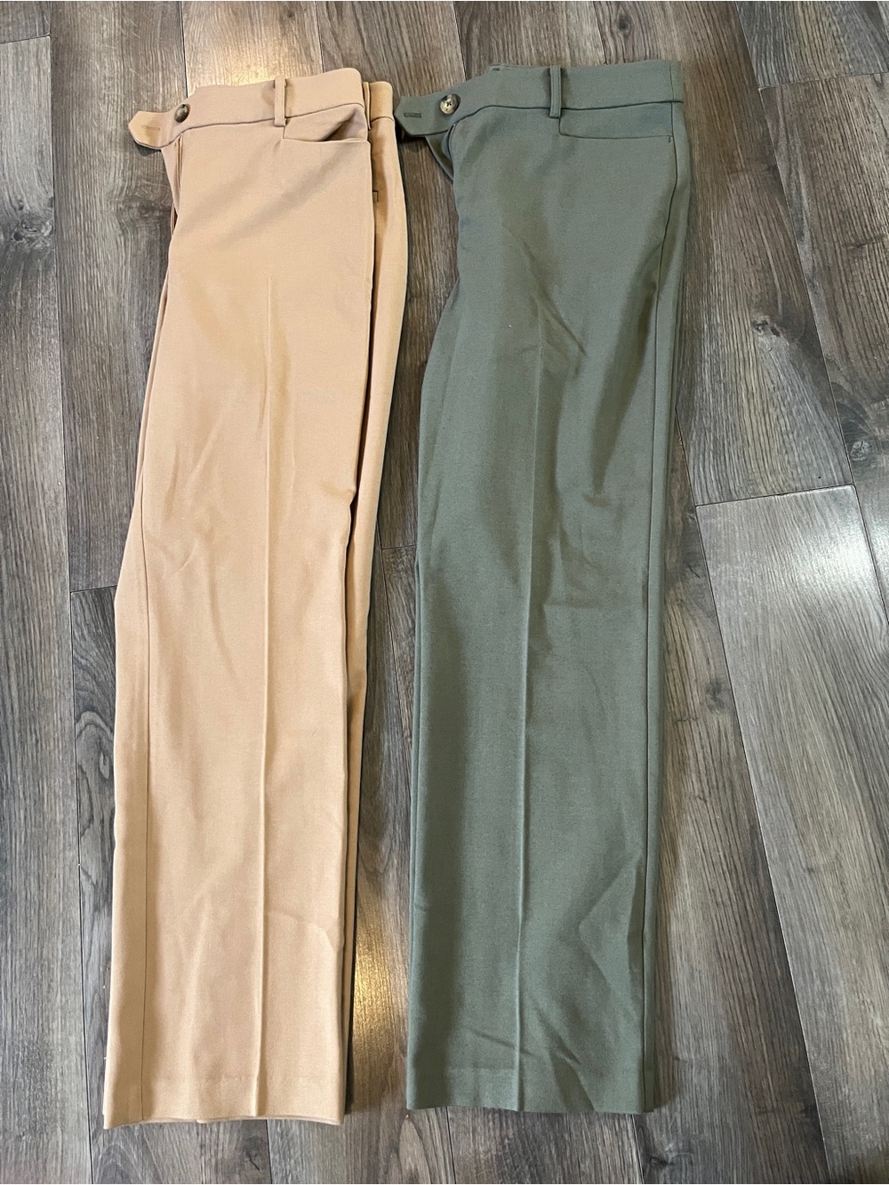 LOFT The Parker Two-Pair Straight-Leg Trousers in Beige and Olive
